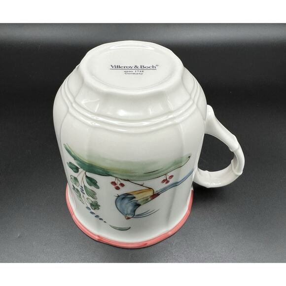 Villeroy & Boch Jardin d'Alsace Fleur Coffee Mugs with Bird Set of 4 Germany - Picture 10 of 13